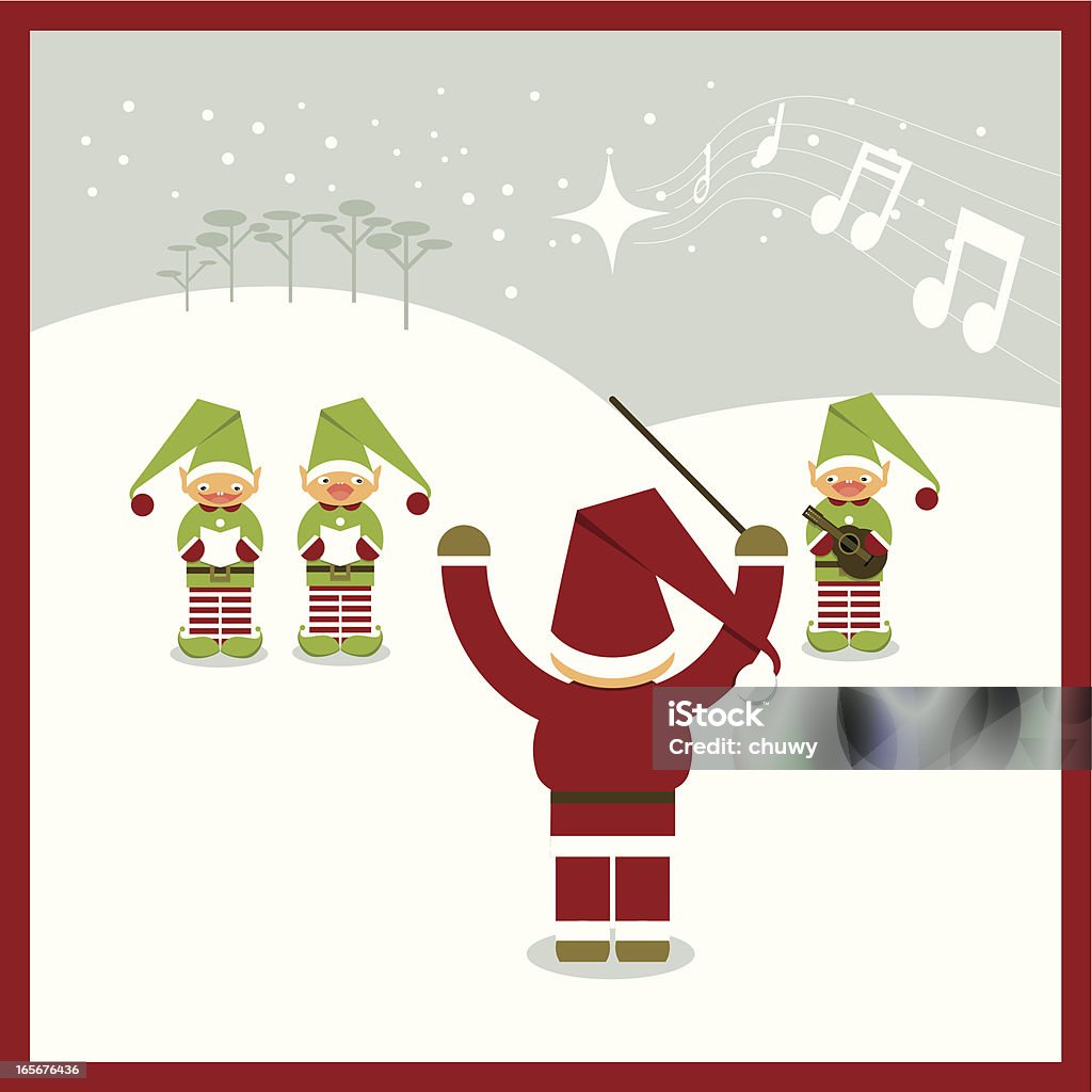 Santa's Narodzenia carols - Grafika wektorowa royalty-free (Chór)