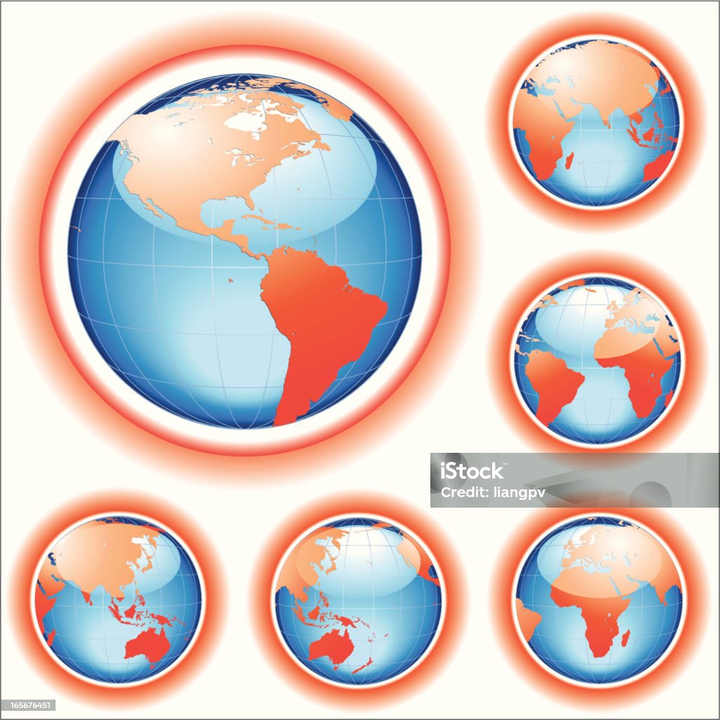 Warmimg globale - arte vettoriale royalty-free di Carta geografica