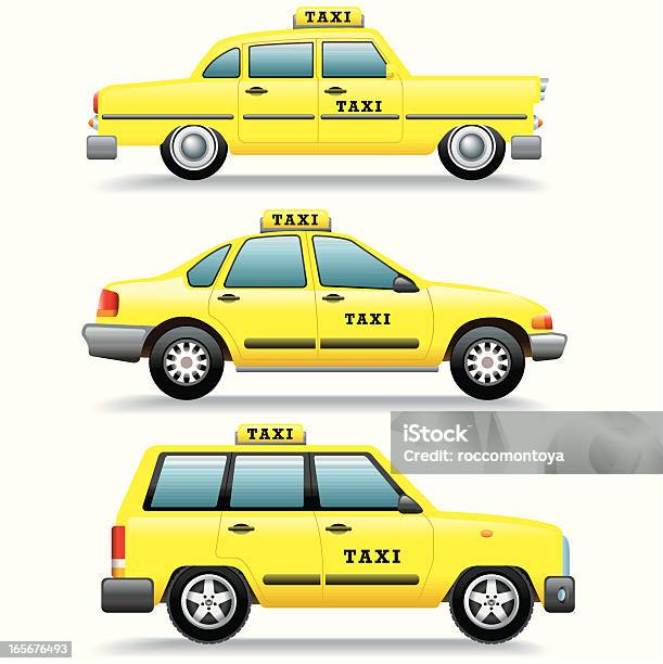 Ilustración de Conjunto De Iconos De Taxis Automóviles y más Vectores Libres de Derechos de Coche - Coche, Juguete, Taxi