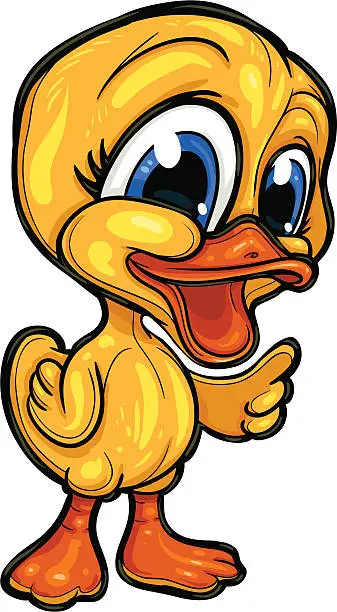 Vector illustration of Cute Ducky