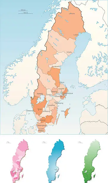 Vector illustration of Sweden