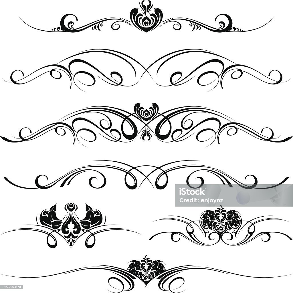 Horizontal dividers Decorative ornate motif designs. Calligraphy stock vector