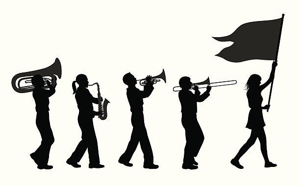 brassband - parade band stock illustrations