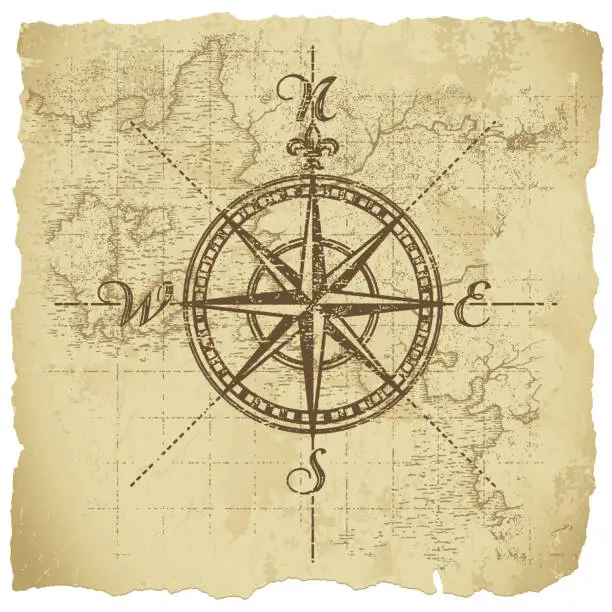 Vector illustration of Vintage Compass