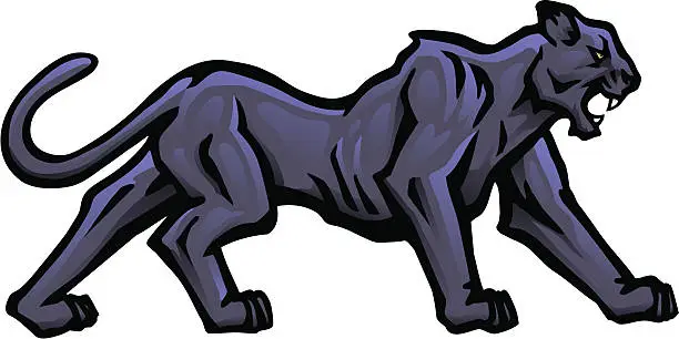 Vector illustration of Panther Stalking