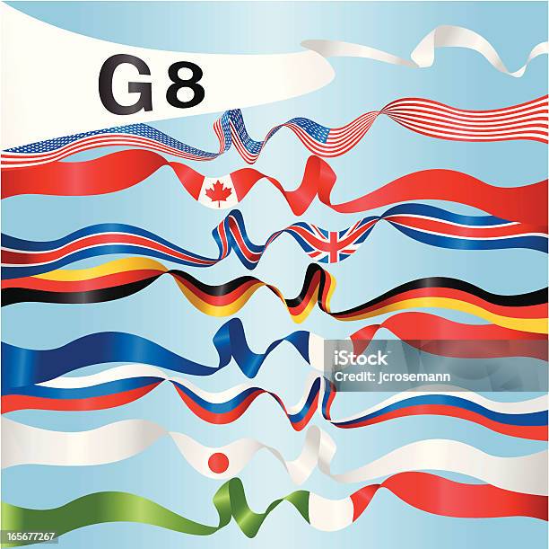Banner Nazionale Del G8 - Immagini vettoriali stock e altre immagini di Bandiera del Canada - Bandiera del Canada, Francia, Cintura