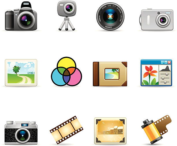 zdjęcie ikony - photo corner illustrations stock illustrations