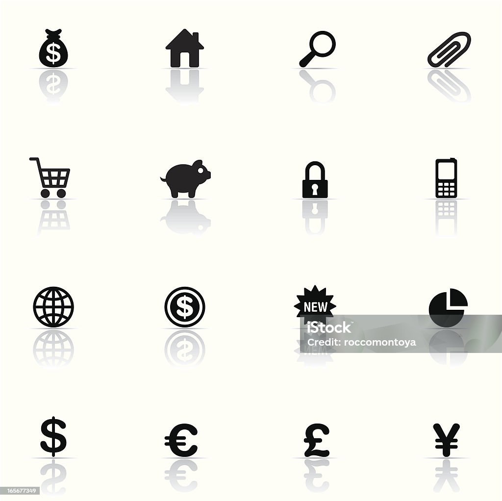 Conjunto de ícones, finanças - Vetor de Bolsa de Dinheiro - Bolsa royalty-free