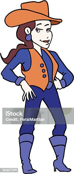 Cowgirl Confidence Stock Illustration - Download Image Now - Adult, Balance, Belt