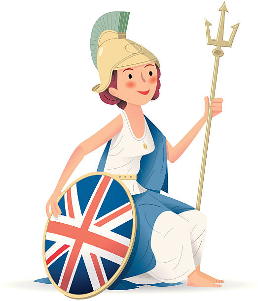 ilustraciones, imágenes clip art, dibujos animados e iconos de stock de regla britannia - trident britannia spear british culture