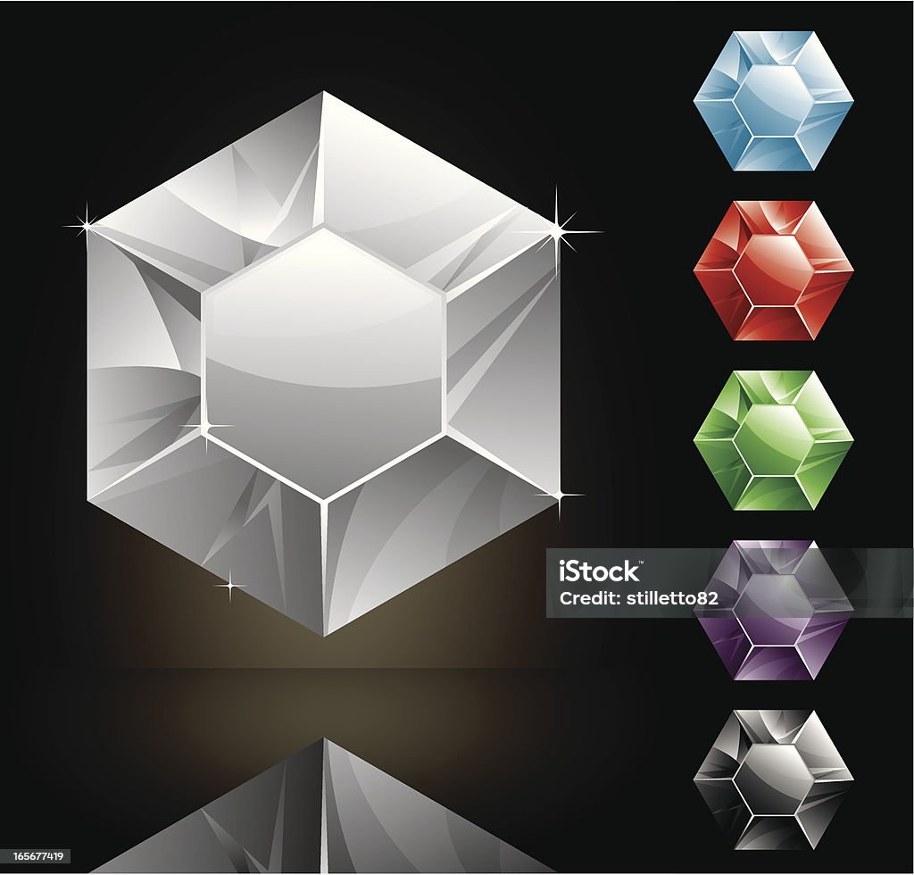 Hexagone trésors - clipart vectoriel de Bijou libre de droits