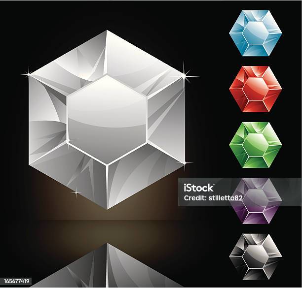 Hexagone Trésors Vecteurs libres de droits et plus d'images vectorielles de Bijou - Bijou, Brillant, Cristaux