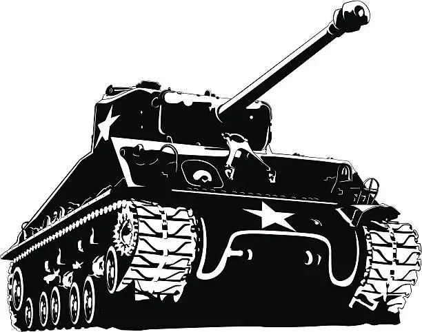 Vector illustration of Army tank