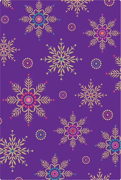 Vector illustration of Decorative Snowflake Repeat Pattern