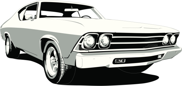 Vector Image of a 1969 Chevelle SS in layers for easy editing if needed.