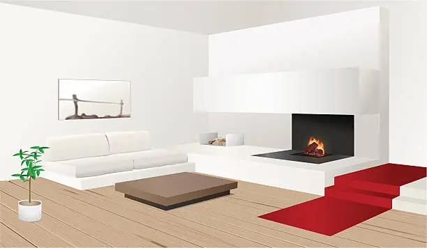 Vector illustration of Modern living room