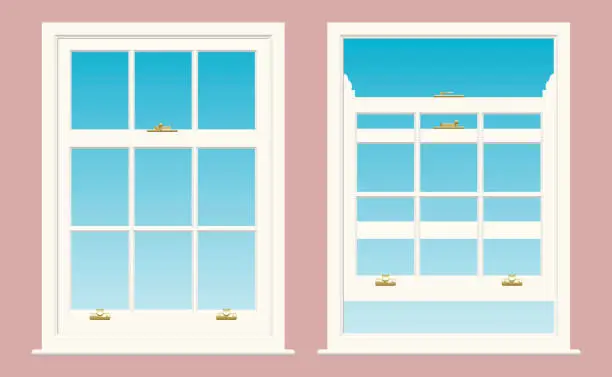 Vector illustration of Sash Windows