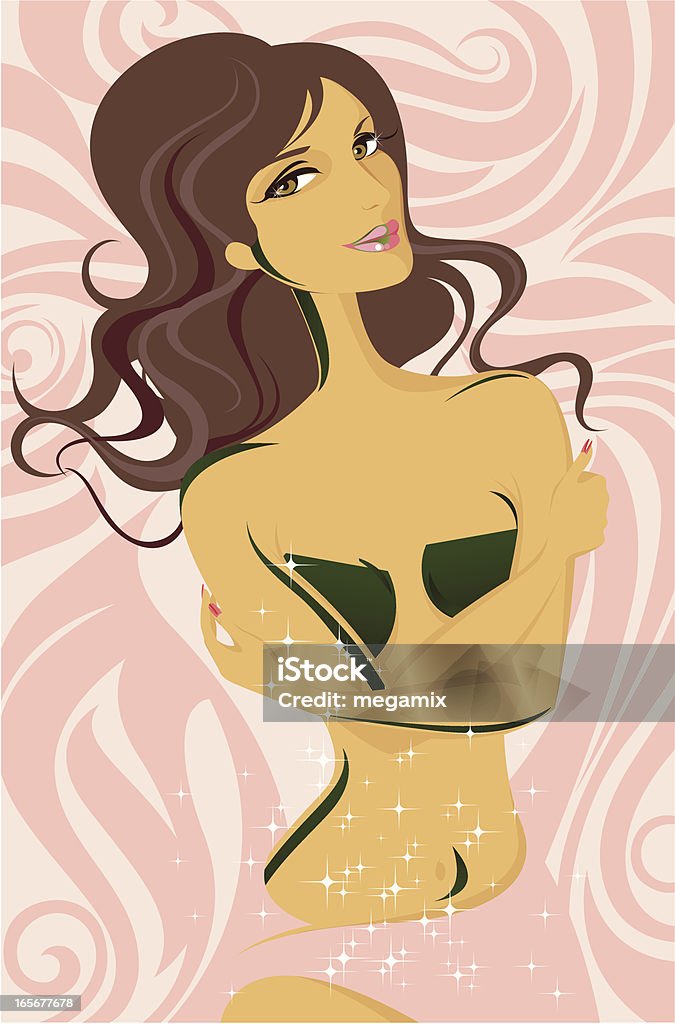 Topless ragazza. - arte vettoriale royalty-free di Nudo