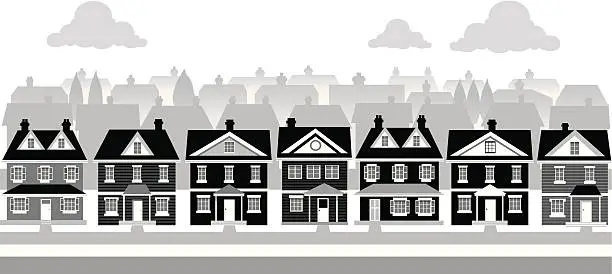 Vector illustration of Black and White Houses