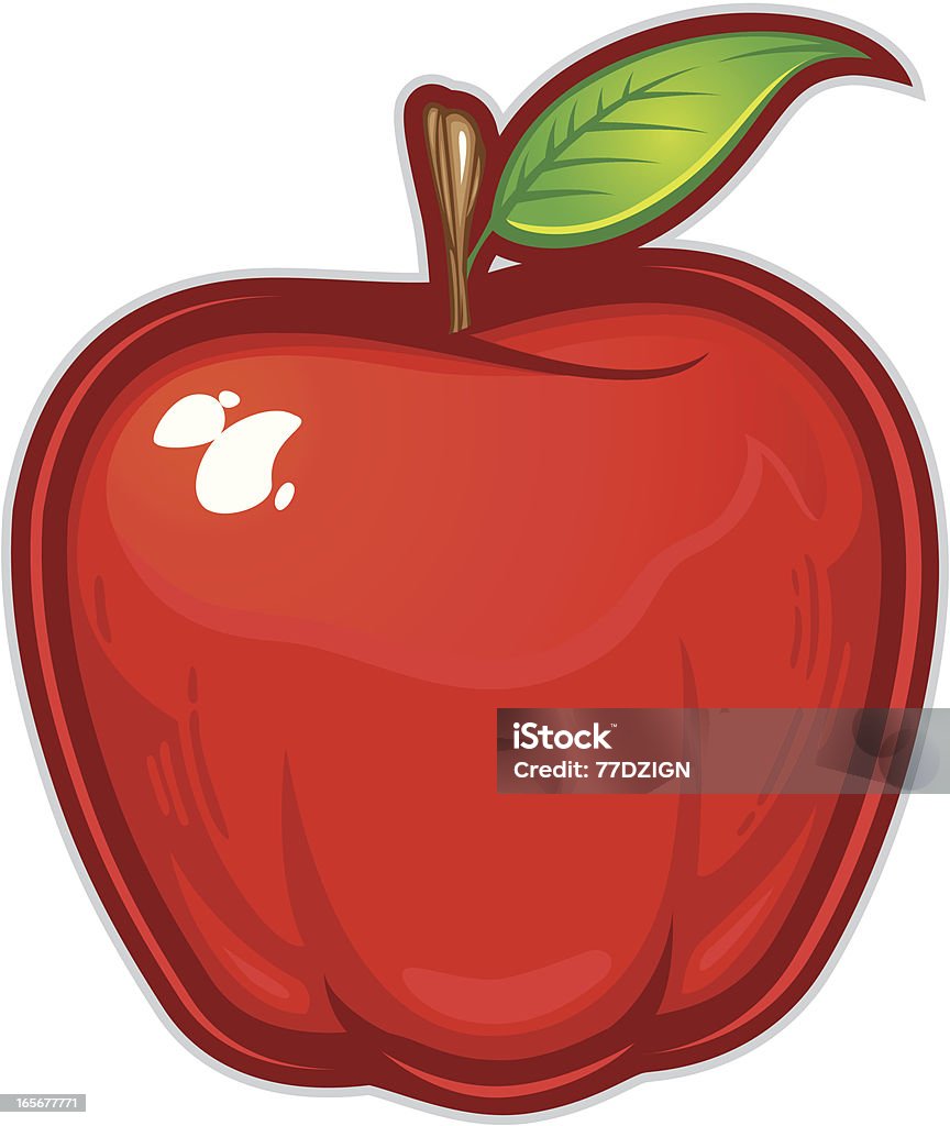 Roter Apfel - Lizenzfrei Apfel Vektorgrafik