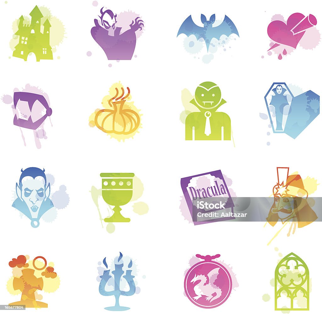 Flecken Icons-Vampir - Lizenzfrei Halloween Vektorgrafik