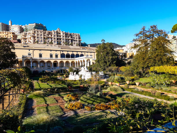 Villa del Principe, Prince's Palace or Andrea palace Doria with garden in Genoa, Italy Genoa, Italy - November 10, 2022: Villa del Principe, Prince's Palace or Andrea palace Doria with garden in Genoa, Italy. Villa was built between 1521 and 1529 fountain courtyard villa italian culture stock pictures, royalty-free photos & images