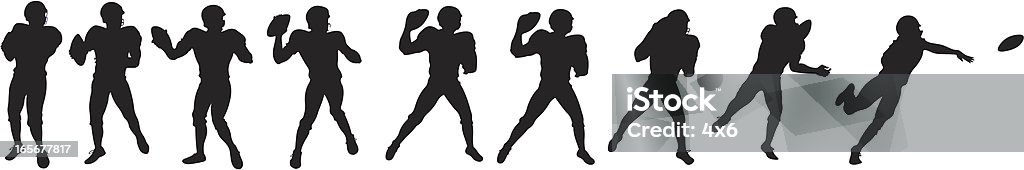 Football player throwing ball - Royalty-free American football - Bal vectorkunst