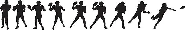 Vector illustration of Football player throwing ball