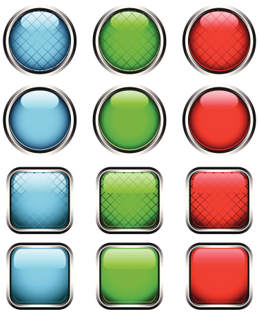 Shiny Button Set Stock Illustration - Download Image Now - Backgrounds