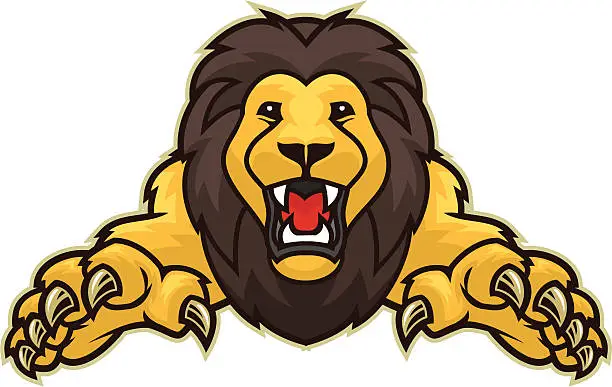 Vector illustration of Lion Attack