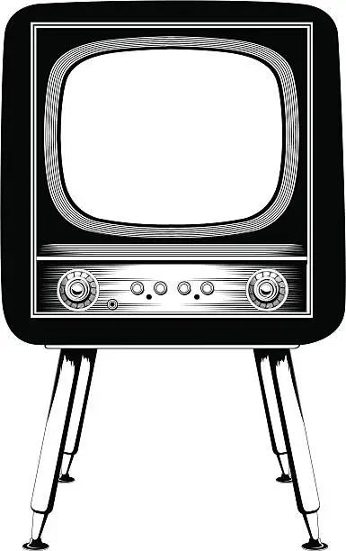 Vector illustration of Old television