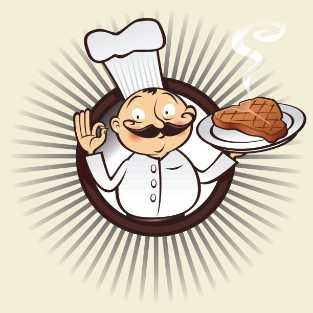 ilustrações de stock, clip art, desenhos animados e ícones de chef menu t-bone steak - steak meat beef t bone steak