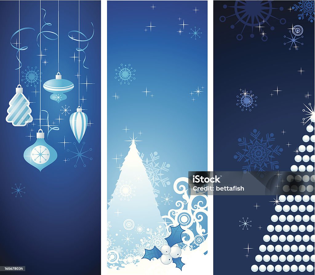 Christmas banners 3 vertical Christmas banners. Each placed on its separate layer for easy editing. Backgrounds stock vector