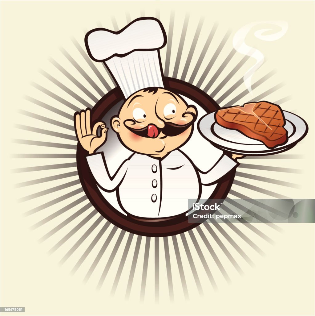 chef yumm chuletas t florentinas - arte vectorial de Chef libre de derechos