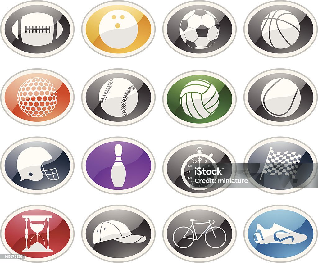 Iconos de deportes - arte vectorial de A cuadros libre de derechos