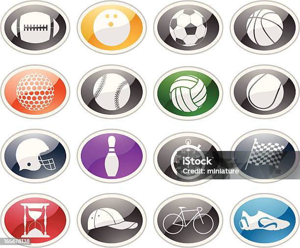 Ilustración de Iconos De Deportes y más Vectores Libres de Derechos de A cuadros - A cuadros, Accesorio de cabeza, Baloncesto