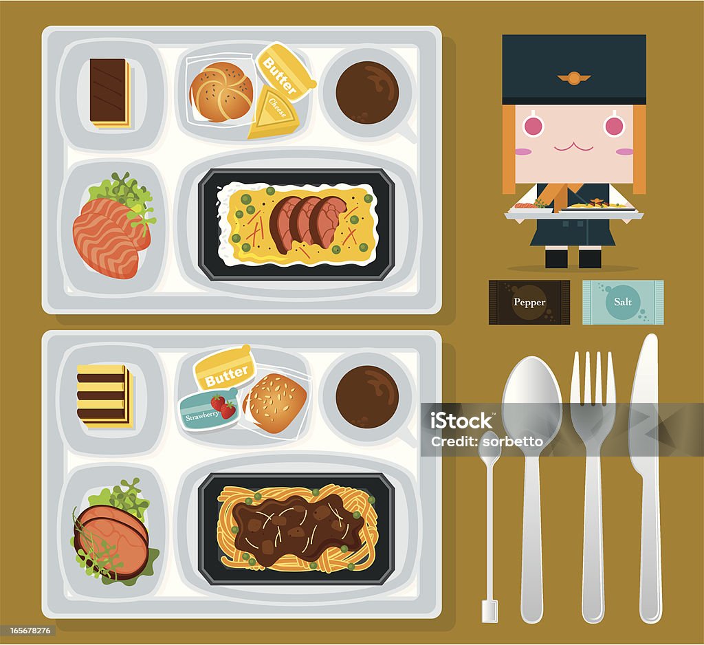 Airline Food - Lizenzfrei Tray Vektorgrafik