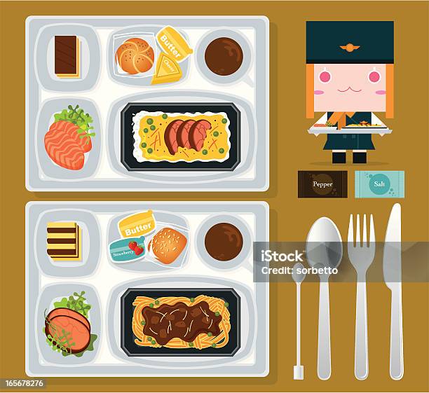 Airline Food Stock Vektor Art und mehr Bilder von Tray - Tray, Speisen, Flugzeugessen