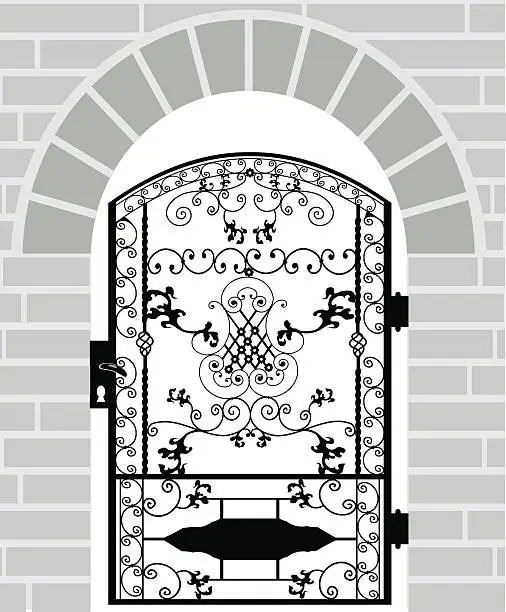 Vector illustration of vintage gate