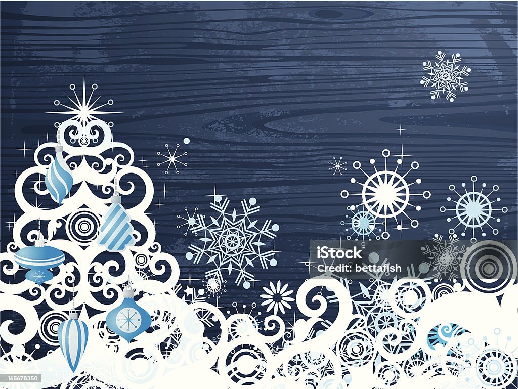 冬の背景 - クリスマスツリーの星のロイヤリティフリーベクトルアート