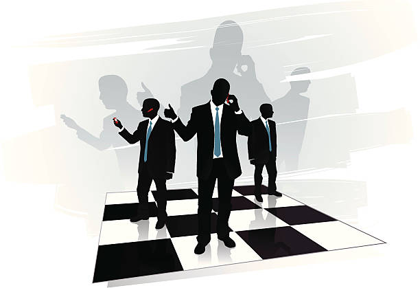 ilustrações, clipart, desenhos animados e ícones de estratégia de equipe - chess coordination leadership strategy