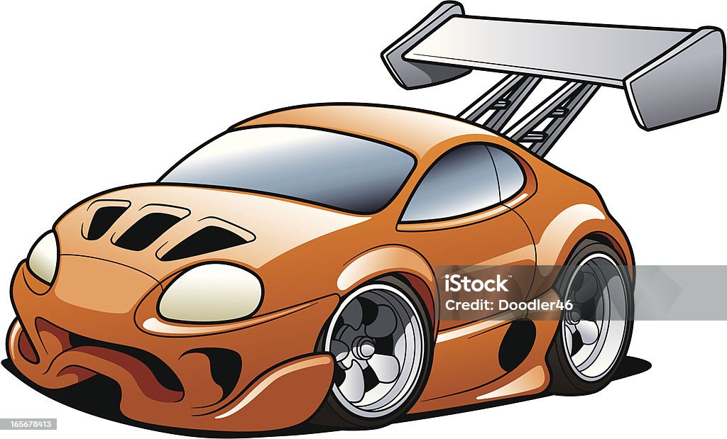 Cartoon Sports Car Bright orange Sports Car created in Adobe Illustrator. Car stock vector