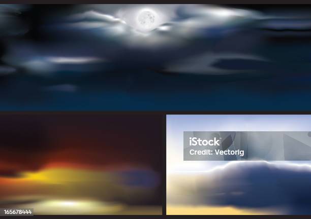 Krajobraz Z Chmurami - Stockowe grafiki wektorowe i więcej obrazów Bez ludzi - Bez ludzi, Biały, Brzask