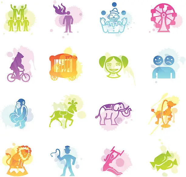Vector illustration of Stains Icons - Circus
