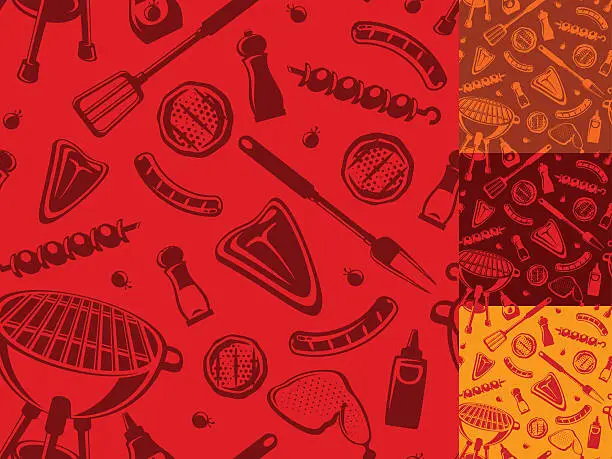 Vector illustration of Seamless BBQ background