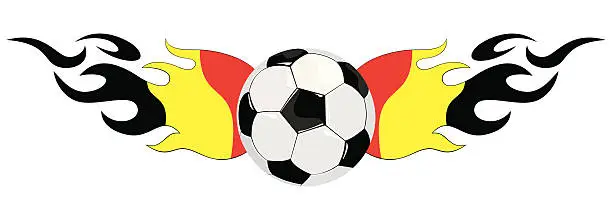 Vector illustration of Belgium Flame Soccer Ball