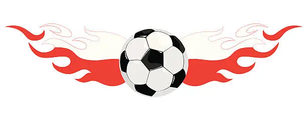 Vector illustration of Poland  Flame Soccer Ball