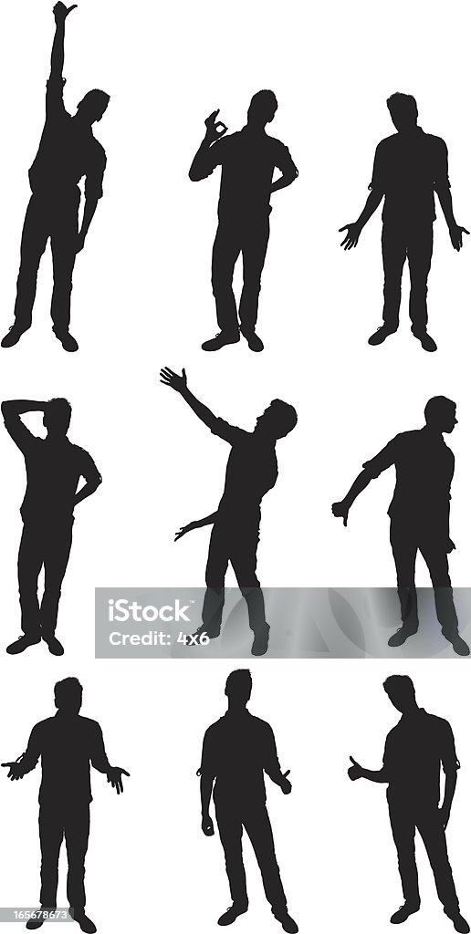 Personnes dans différentes poses - clipart vectoriel de Hommes libre de droits