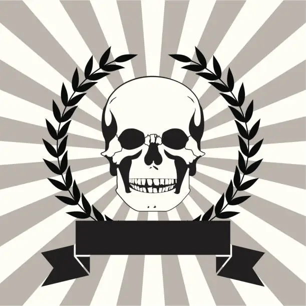 Vector illustration of terrible skull