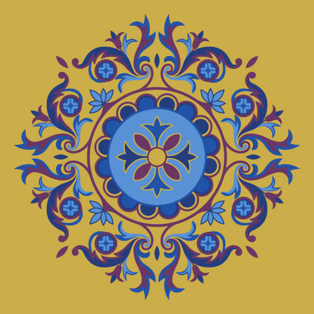 kwiaty ozdoba symbol - cesarstwo bizantyńskie stock illustrations